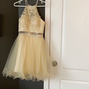 Yellow formal dress.